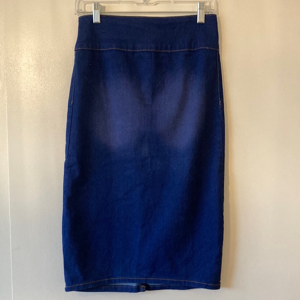 Pink Label Denim Co stretch denim jean skirt